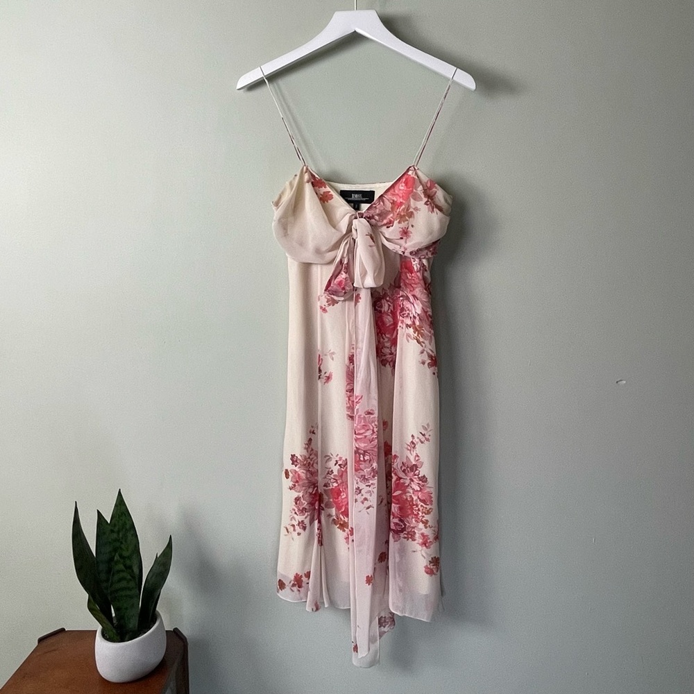 Pink & Cream Floral Dress / Size 2